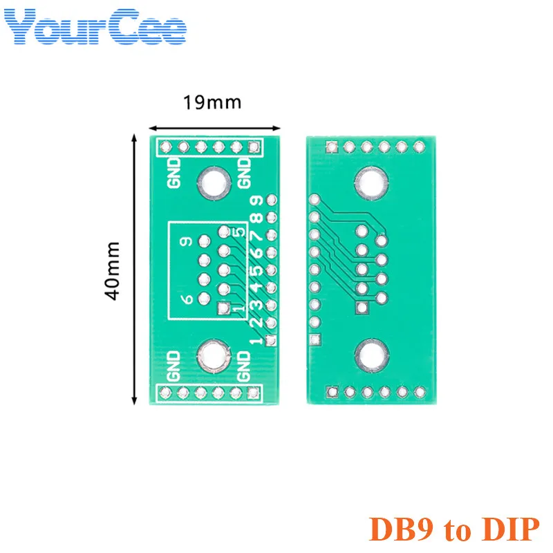 5 шт. плата преобразователя DB9 на DIP 2 54 мм 9P адаптера PCB UART RS232 модуль пластины |