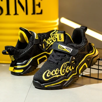 

2020 New Boys Casual School Shoes Brand Teenage Sneakers Hook & Loop Toddler Boy Sport Shoes Breathable Running Shoes for Boys