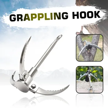 

Outdoor Sporting Wilderness Survival Carabiner Grappling Folding Three Paws Hook Ice Rock Mountain Climbing Tool