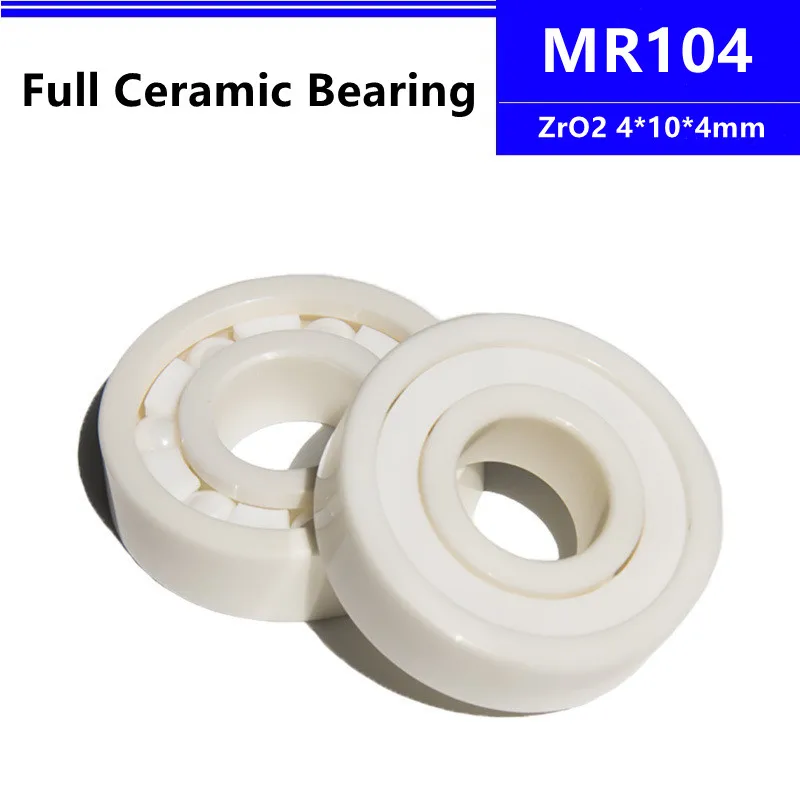 

4 шт./10 шт. керамический подшипник ZrO2 MR104 4*10*4 мм циркониевый полностью Керамический шарикоподшипник с глубоким желобом 4x10x4 мм