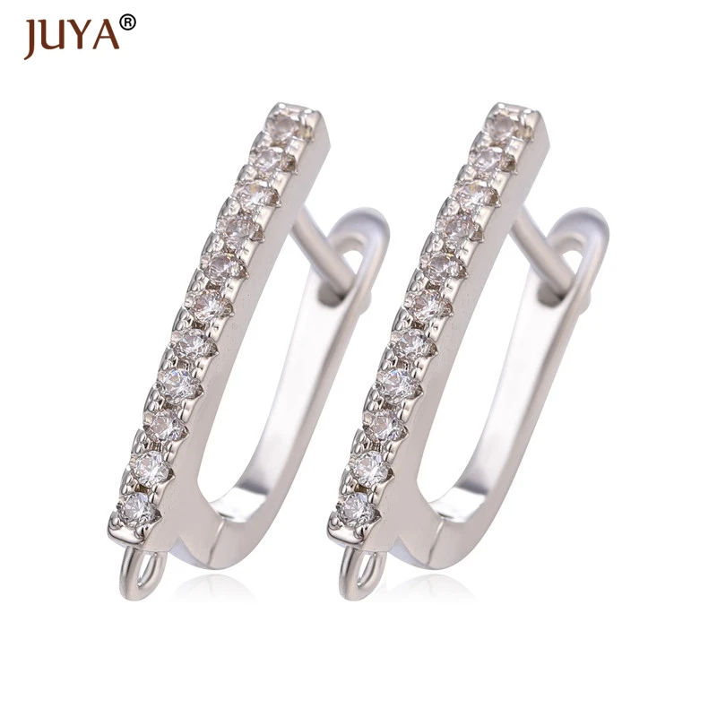 

Juya New Design Creative AAA Zircon Crystal Earring Hooks Findings For DIY Women Earrings Jewelry Making Fashion Earwire