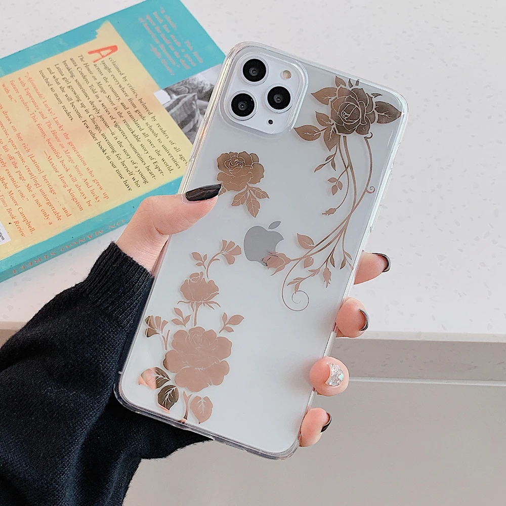 LOVECOM листья и ананас Прозрачный чехол для телефона для iPhone 11 Pro Max XR XS Max 7 8 Plus X Прозрачная мягкая Гальваническая задняя крышка - Цвет: n