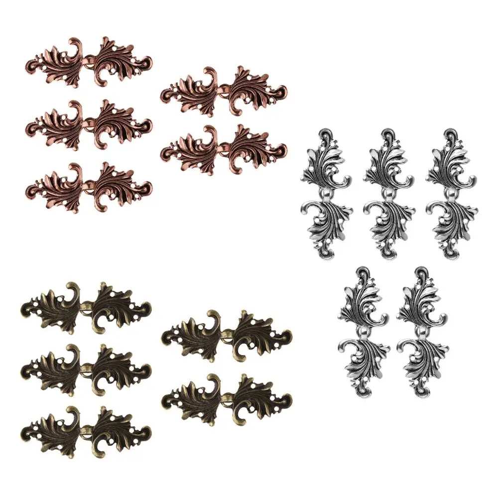 5 Pairs Women Asymmetric Acanthus Leaf Cape or Cloak Clasp Fasteners Sew On Hooks and Eyes Cardigan Blouse Dresses Clip | Дом и сад