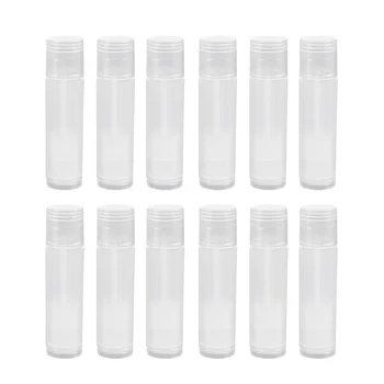 

50pcs Lip Balm Tube Cosmetic DIY Empty Chapstick Container with Caps Lipstick Storage Tube
