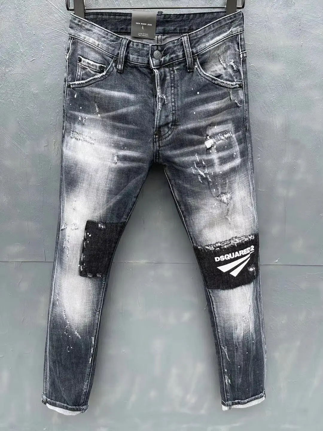 2021 Dsquared2 New Dsq2 Stitching Printing Men 'S Slim Jeans Straight ...