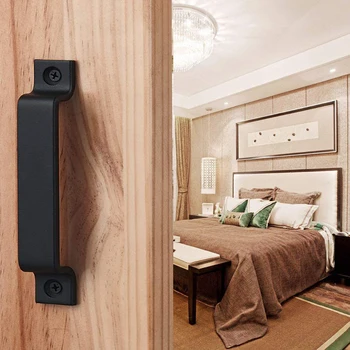 

1PC Sliding Barn Door Handle W/ Screw Iron Pull Handles For Sliding Barn Door Closet Furniture Wooden Gate Door Hardware Access