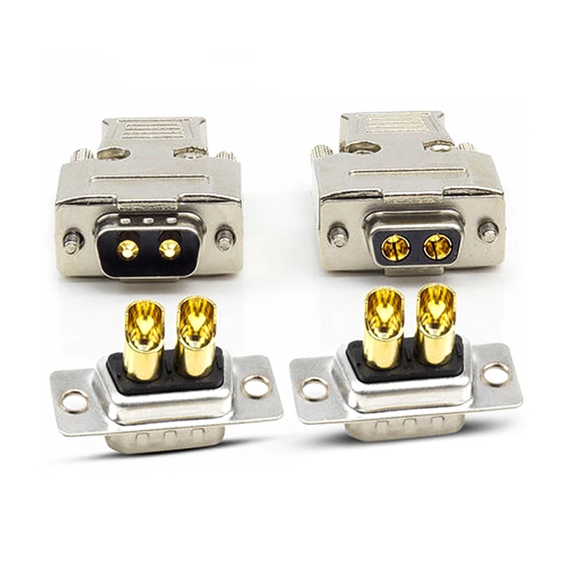 

D Type High Current Plug 2 Core Connector 30A 40A 2W2 Bur Wire Bonder 2 Pin Male Female