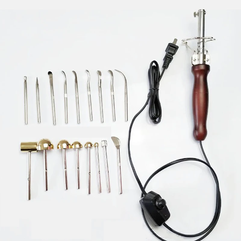 110V/220V DIY Fabric Flower Making Tools 17PCS Heads+Oldering Iron Fabric Flower Maker Set Cloth Fabric Flower Makin