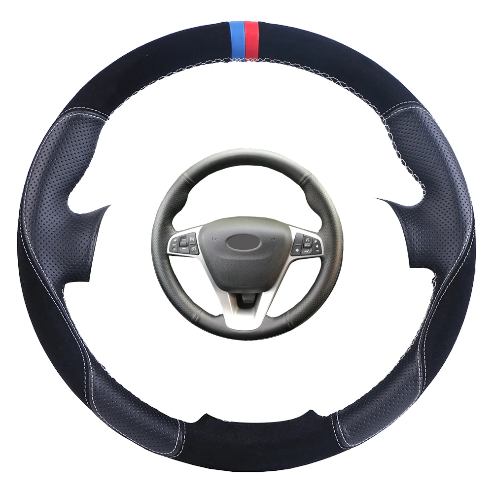Custom Car Steering Wheel Cover For Lada Vesta 2015 2016 2017 2018 2019 Xray 2015-2019 Suede Leather Auto Braid | Автомобили и