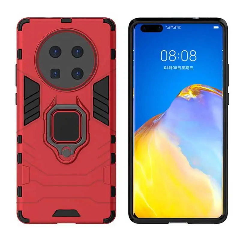 

Huawei Mate 40 Pro Plus Case Magnetic Metal Ring Cover For Huawei Mate 40 Pro Plus Silicon Hard PC Armor Shockproof Phone Cases