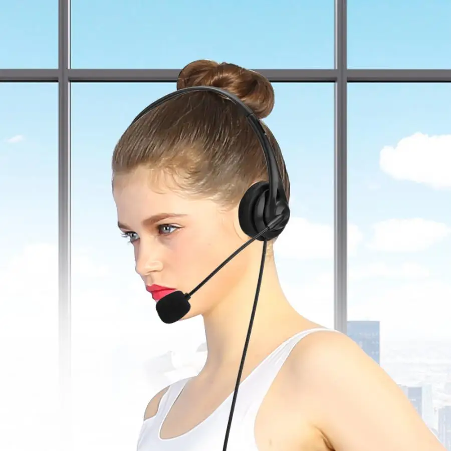 Single Side Monaural Headset Ergonomic with Artificial Leather Ear Cushion Adjustable Headband TK Connector for Two-Way Radio