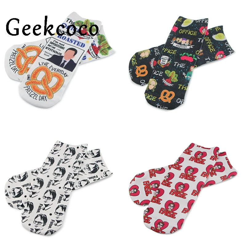 J1259 Cartoon The Office Tv Show Couple Cotton Short Socks Cute Unisex Skatebord Socks Fashion One Side Print Socks Aliexpress J1259 Cartoon The Office Tv Show Couple Cotton Short Socks Cute Unisex Skatebord Socks Fashion One Side Print Socks Aliexpress