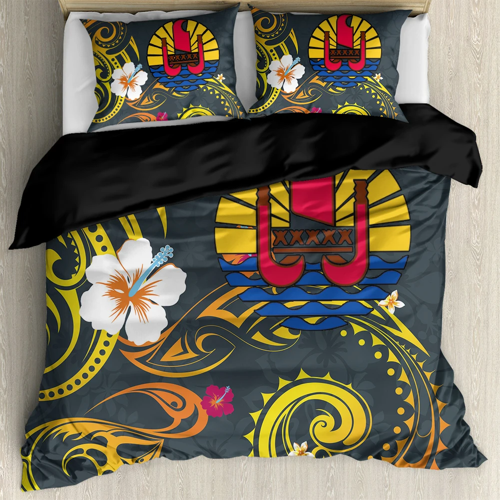 

Tahiti Hibiscus Polynesian Pattern Bed Duvet Cover Bedding Sets Pillowslip Comfort Quilt Cover & Pillowcases Set Home Decoration