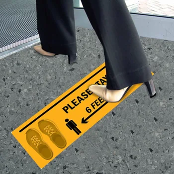 

B004 New Style Maintain Distance Epidemic Prevention Wall Sticker Shopping Mall Glass Ground Walls Warning Epidemic Prevention F