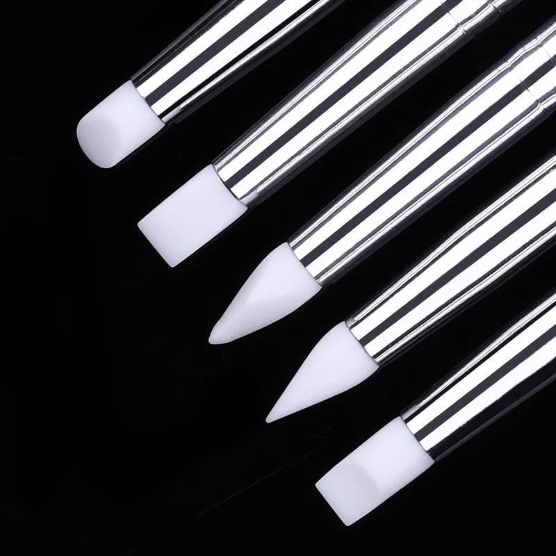 Nail Art Brush Set Liner Dotting Fan Design Acrylic Builder Flat Crystal Painting Drawing Carving Pen UV Gel Tool | Красота и