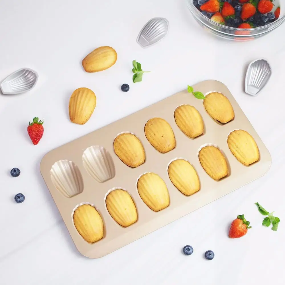Nonstick Madeleine PAN ช็อกโกแลตแม่พิมพ์เบเกอรี่สำหรับเค้กฟองน้ำหอย