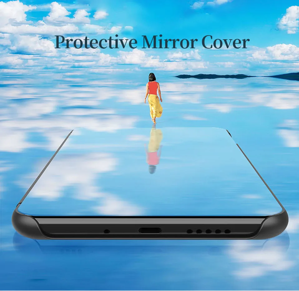 Smart Flip Cover Dành Cho Huawei P40 P 40 Lite Pro Tráng Gương Da Nhựa Toàn Ốp Lưng Điện Thoại Funda Cho Huawei P Thông Minh 2019 Coque silicone case for huawei phone