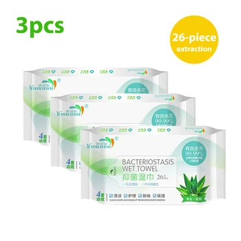 

(78pcs) 3 Bag Disposable Wet Wipes Leather Shoes Sandals Cleaning Tissue Portable New