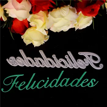 

Spanish congratulate text Metal Cutting Dies for Diy Scrapbooking Die Cut New Cuts for Paper Card Making Craft Photo