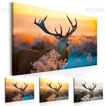 

Landscape Canvas Painting Wild Animal Deer Wall Art Wilderness Posters and Prints Pictures ForLiving Room or Bedroom Decoration