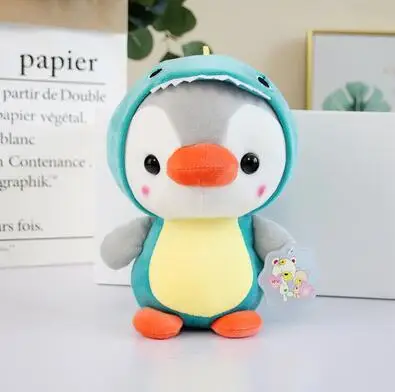 Милая плюшевая игрушка по мотивам мультфильма Пингвин Cos динозавр пчела Единорог 23 см мягкие игрушки Подушка День рождения Рождественский подарок#2724 - Цвет: Черный