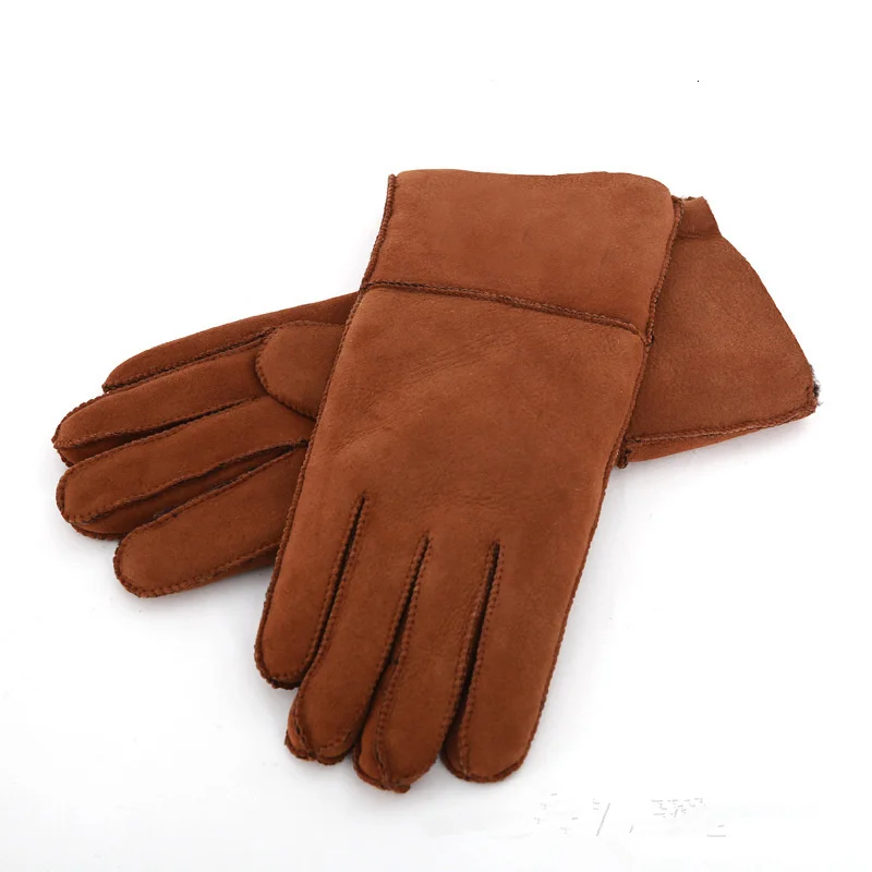 Полный палец перчатки женские утепленные теплые варежки женские зимние уличные спортивные перчатки Новые Модные Разноцветные флисовые варежки - Цвет: Camel