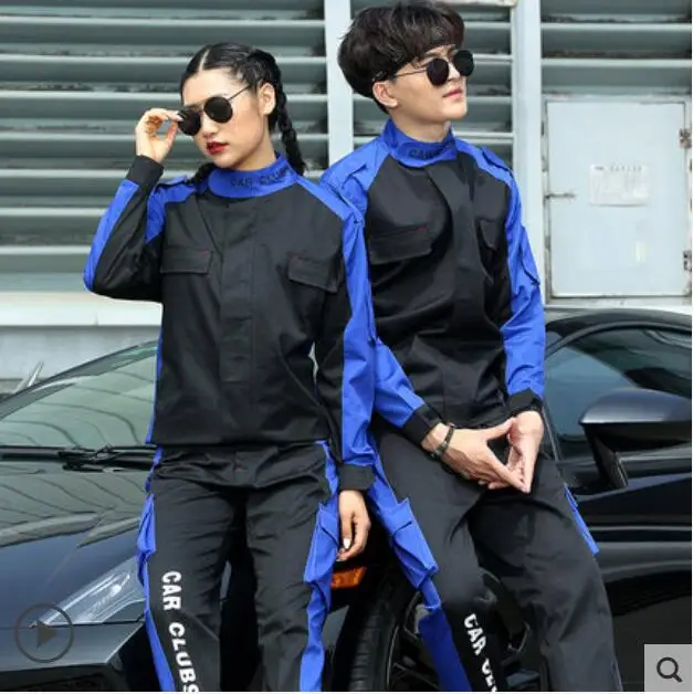Summer work clothes suit for men thin style auto repair welder wear- resistant wear- resistant security overalls labor jacket - Цвет: 13   A set of