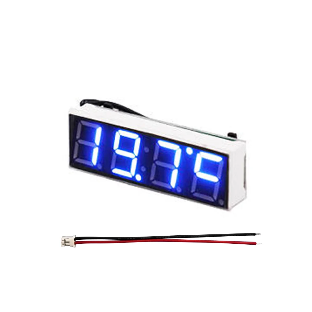 DIY Электронный модуль часов 3 в 1 Автомобильная цифровая трубка Вольтметр термометр время ЖК-дисплей автомобильные настольные часы циферблат - Цвет: Синий