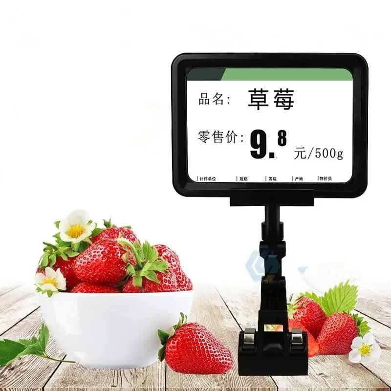 5 Pieces A4 Plastic Rotatable POP Price Sign Holder Clips Board Tag Supermarkets Clothing Advertising Display Holder Frame Board price display board shelves multi function stand tag holders for label fruit sign plastic wear resistant supermarket supply