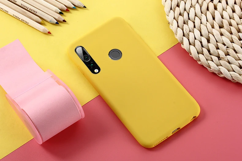 TRISEOLY для huawei P Smart Z чехол простой сплошной цвет мягкий силиконовый задняя крышка для huawei Y9 Prime защитный бампер для телефона