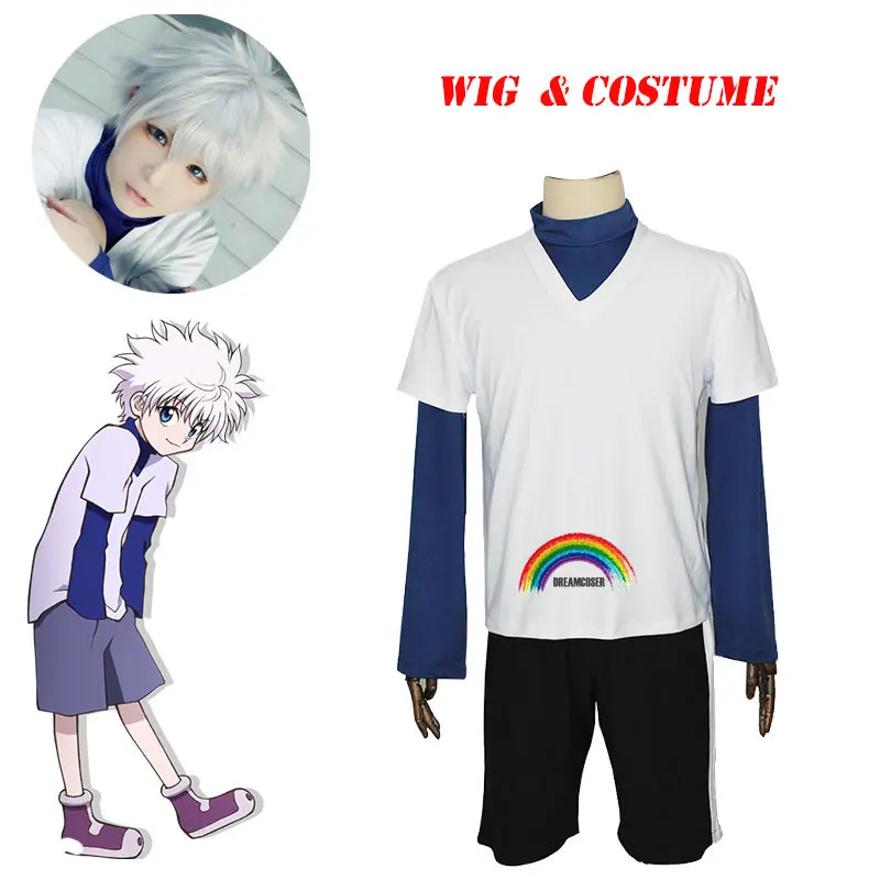 Hunter X Hunter Cosplay Deguisement Killua Zoldyck Tenues D Halloween Pour Hommes Femmes Et Enfants Perruque D Halloween Sur Mesure Casquette De Perruque Gratuite Aliexpress