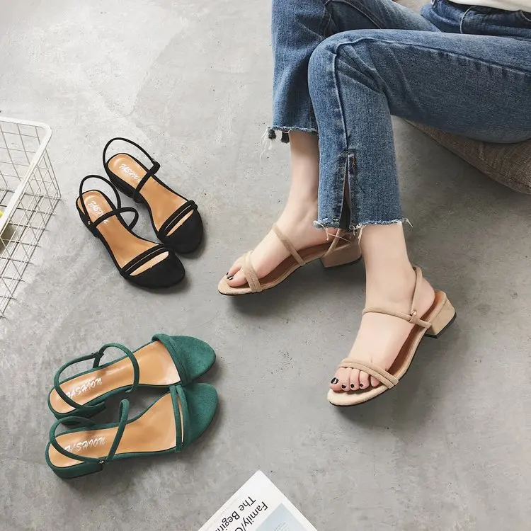 

2018 Summer New Style Korean-style Slip Shoes Double Purpose WOMEN'S Sandals Slipper A- line with Sandals Peep-Toe Sandals Women