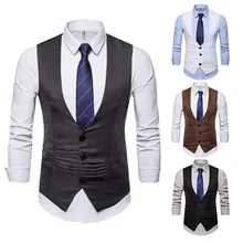 Men's V-neck Single Breasted Irregular Design Waistcoat Sportsman Suit Vest M41