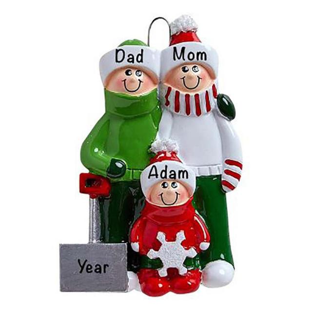 Christmas Tree Pendant DIY Name Smiling Christmas Ornaments PVC Personalized Family Pendant New Year Christmas Decoration