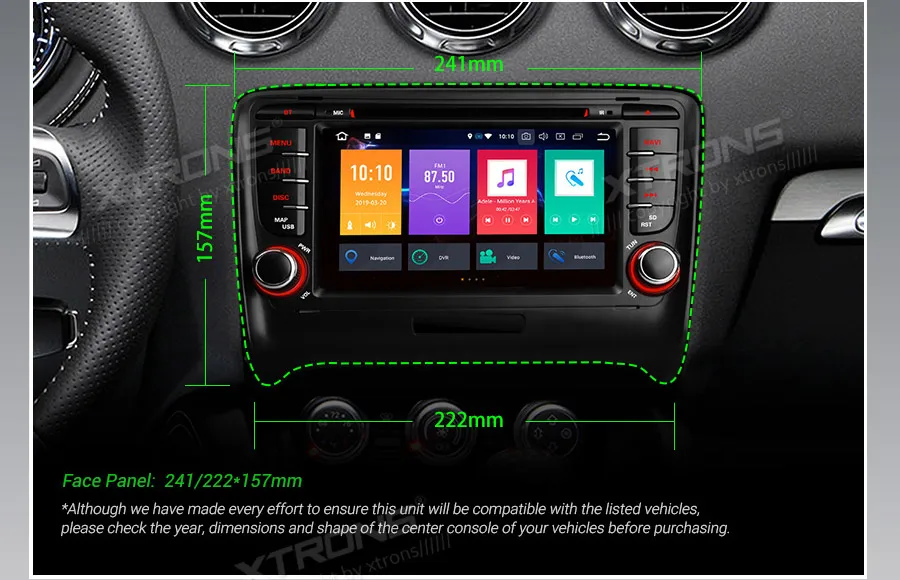 Cheap XTRONS Android 9.0 PX5 Octa Core GPS Navigation Radio Car DVD Player OBD for Audi TT MK2 8J 2006 2007 2008 2009 2010 2011 2012 4