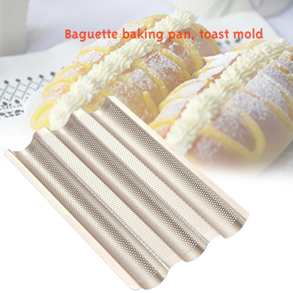 

1 Pcs Non-stick French Rectangular Baking Pan Carbon Steel Bread Perforated Bread Trays Bake Mold Toast Cooking Oven Toaster