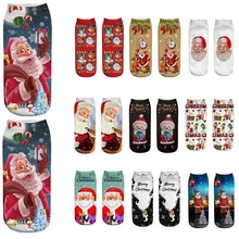 10 пар, мужские и женские носки, зимние теплые, повседневные, рабочие, деловые, забавные носки, 3d, Рождественский мультяшный принт лося, средние спортивные носки