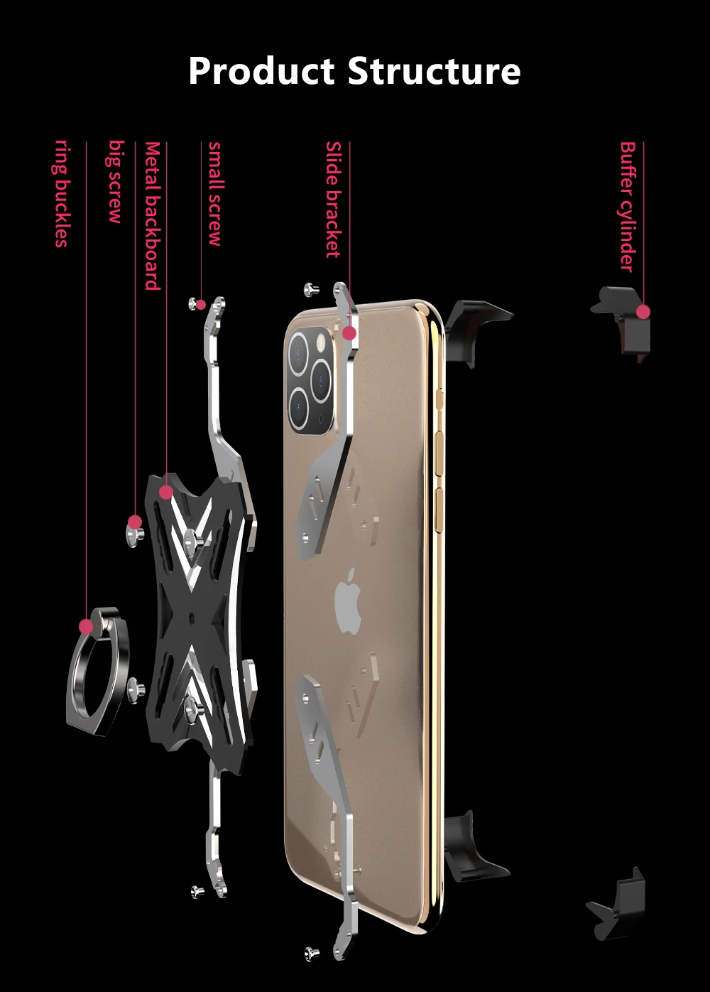 Для iPhone 11 Pro Max чехол Роскошный тонкий жесткий металлический алюминиевый сплав кольцо держатель противоударный Броня бампер чехол для iPhone 11