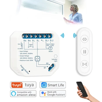 

Tuya Smart Life Wifi Curtain Switch for Motorized Rolling Shutters works with Google Assistant and Echo Alexa Voice Control