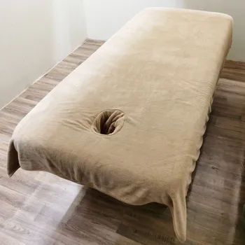 

Massage bed single bed sheet beauty salon pure color autumn and winter bed sheet skin management bed sheet with hole