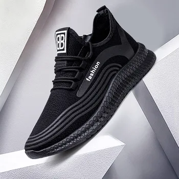 

Fashion Shoes Men Soft Breathable Black Sneakers Male Jogging Shoes Light Running Spring Autumn Low Upper Men Sports Shoes 39-44