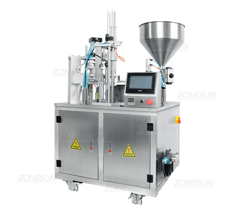 ZONESUN ZS-FS100 Automatic Jelly Yogurt Ice Filling machine Cream Juice Sugar Honey Rotary Cup Sealing Machine 10-300ml
