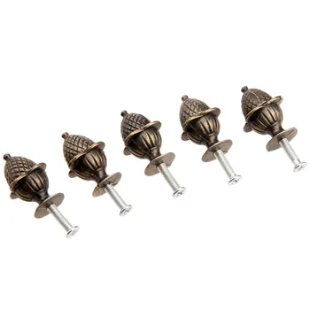 

5Pcs Antique Cabinet Handles Furniture Knob Kitchen Drawer Cupboard Pull Handles Jewelry Box Wooden Case Knob Pulls Handles