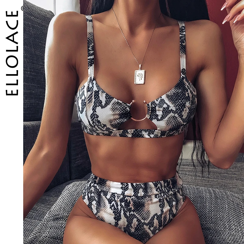 Ellolace змея бандо Бикини купальник Mujer бикини 2019 женские купальные костюмы Biquini