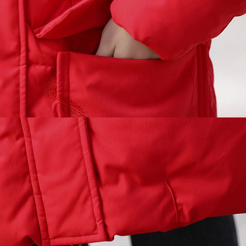 Модный зимний пуховик с капюшоном, длинное пальто, теплое и удобное Женское пальто на молнии, одноцветное, увеличивающее L-5XL