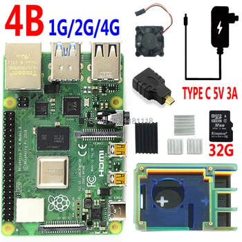 

Raspberry Pi 4 Model B PI 4B 1GB/2GB/4GB or 3B+ power case 32G SD