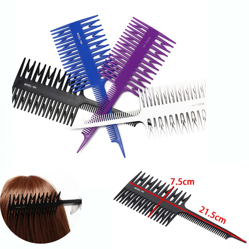 1pcs Salon Fish Bone Shape Comb Hair Dyeing Sectioning Highlighting Comb Women Updo Big Tooth Comb Hair Dyeing Tool