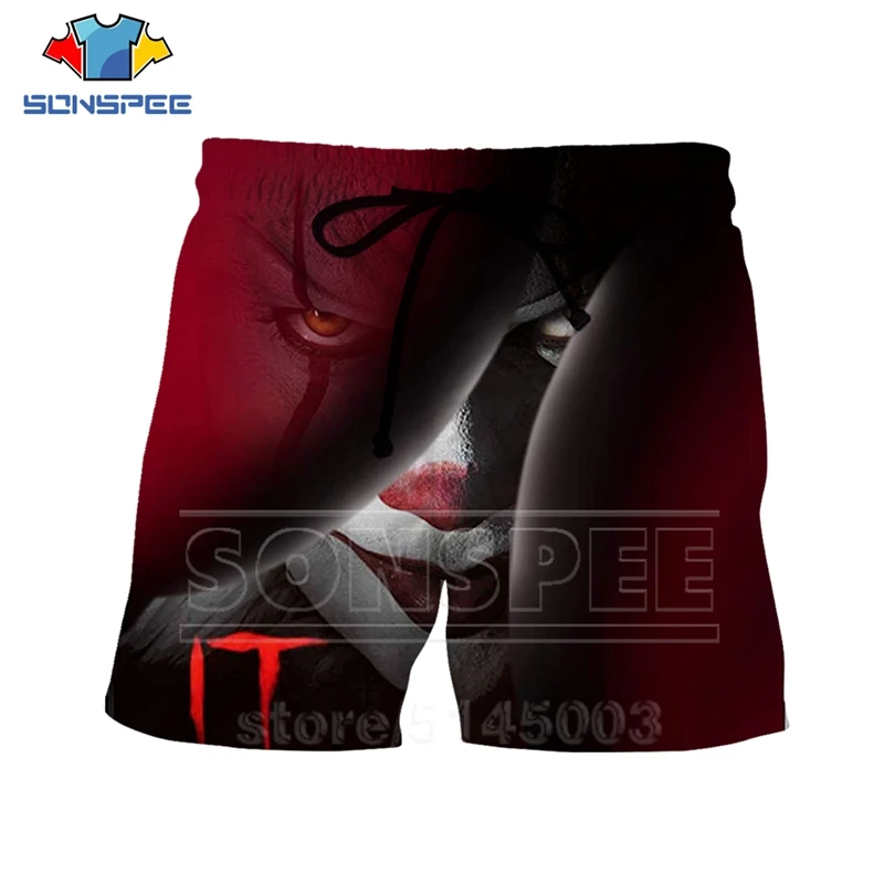 It Chapter шорты для мужчин и женщин, модные, 3D принт, Pennywise, пляжные, хип-хоп, уличные, спортивные, для фитнеса, свободные, эластичные штаны, C063-8 - Цвет: 7