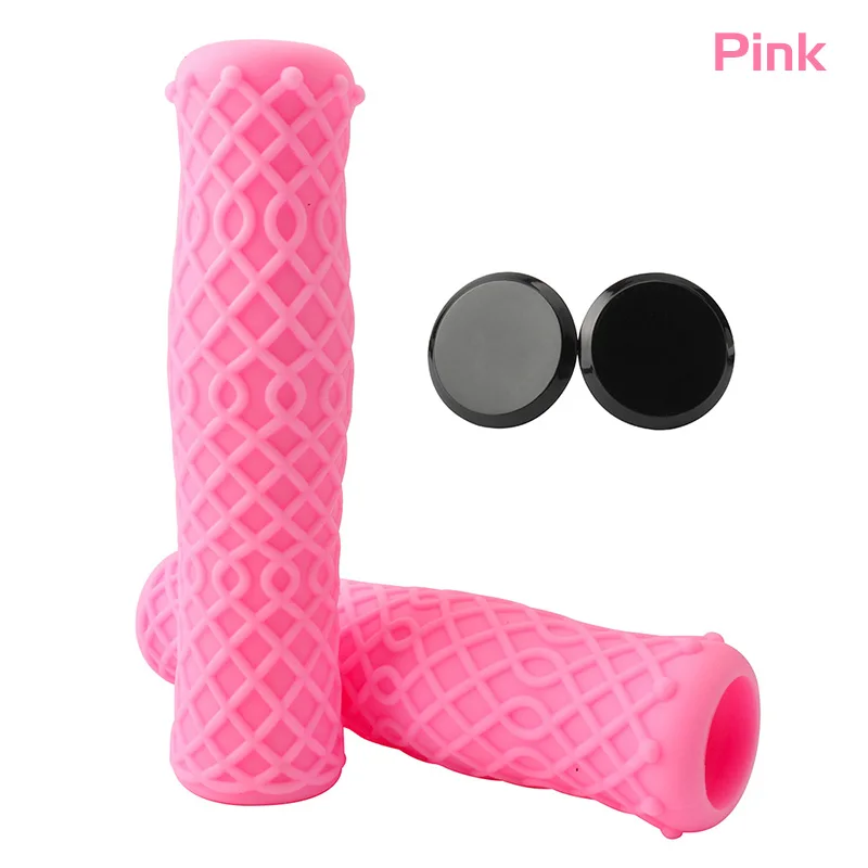 Pink Противоскользящие ручки на руль для горного велосипеда, Аксессуары для велосипеда, удобные силикагелевые велосипедные ручки MTB, ленты с 2 вилками - Цвет: Pink