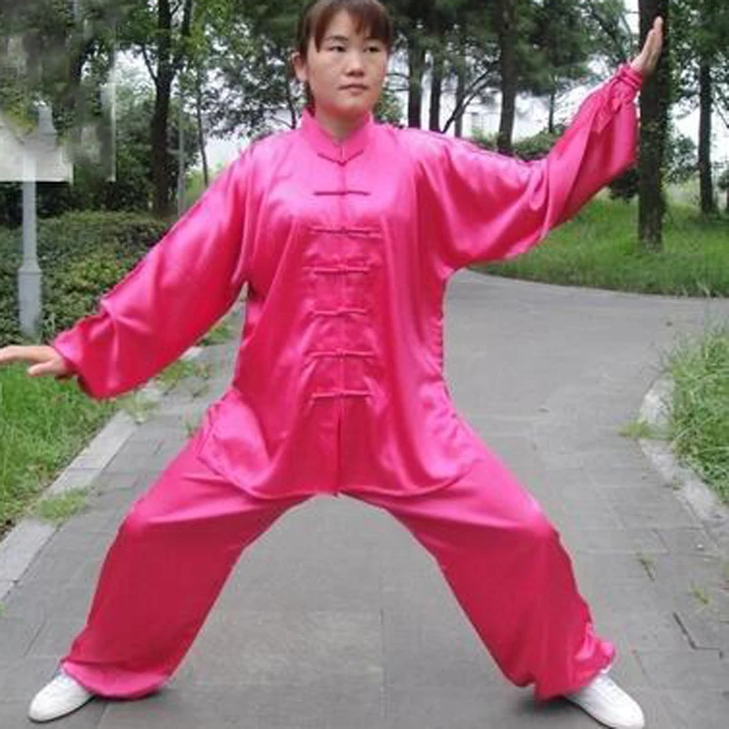 Chinese Traditional Tai Chi Kung Fu Clothing Men Women Vintage Solid Color